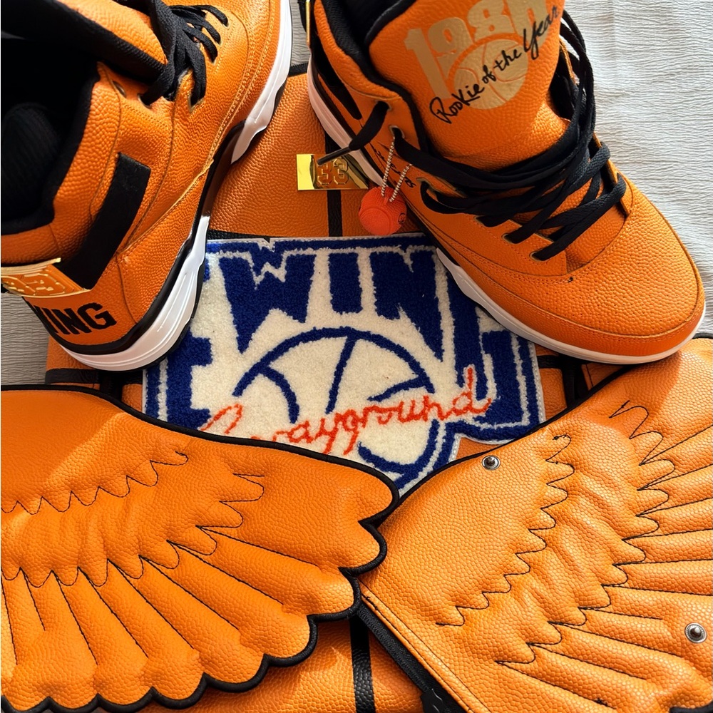 Rare!! Patrick Ewing 33 Hi Top Sneakers with Sprayground Wing backpack combo.